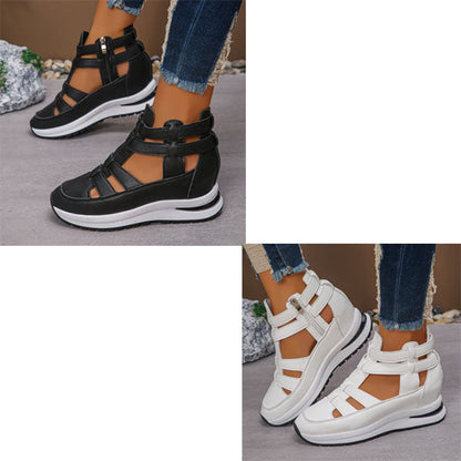 VitaFeet | Bequeme, Leichte Keilsandalen mit Seitlichem Reißverschluss