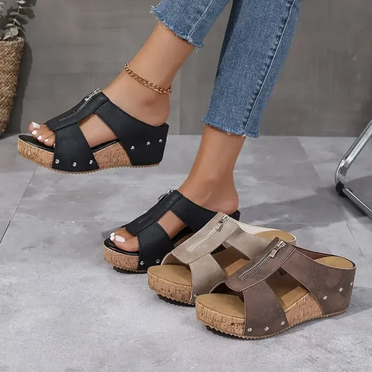 VitaFeet | Handgefertigte Orthopädische Sandalen mit Absatz Laari