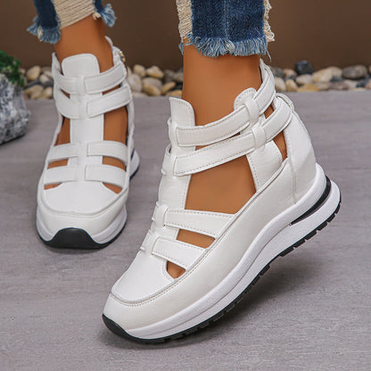 VitaFeet | Bequeme, Leichte Keilsandalen mit Seitlichem Reißverschluss