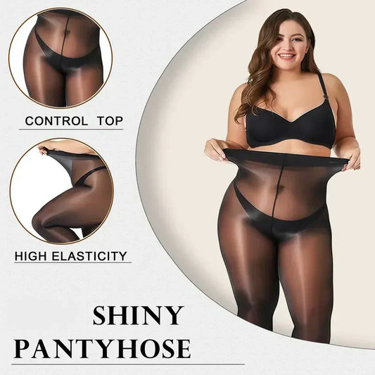 Glänzende transparente Strumpfhosen für Damen