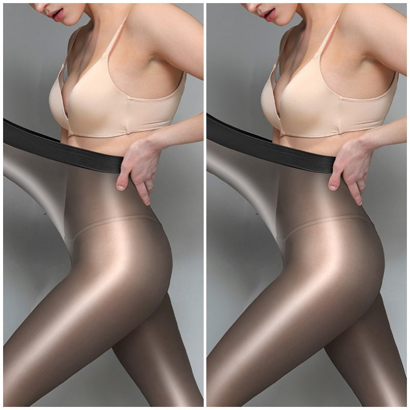 Glänzende transparente Strumpfhosen für Damen