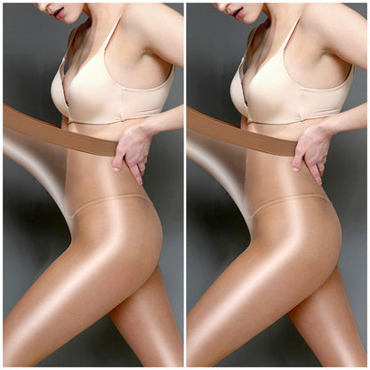 Glänzende transparente Strumpfhosen für Damen