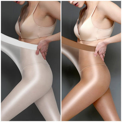 Glänzende transparente Strumpfhosen für Damen