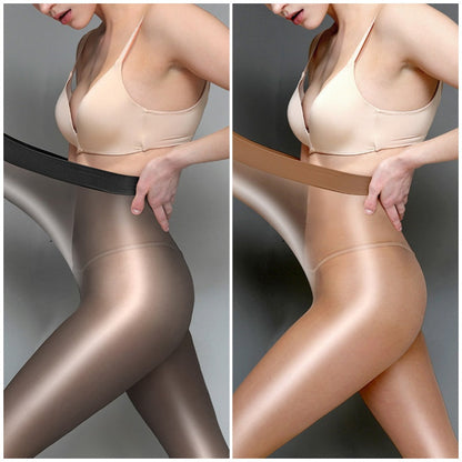 Glänzende transparente Strumpfhosen für Damen
