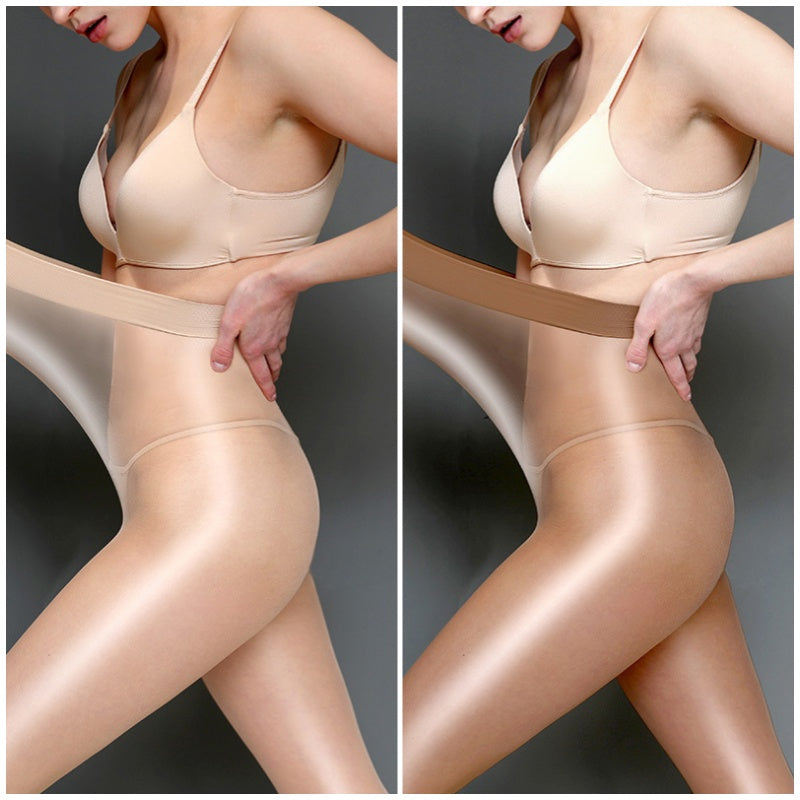 Glänzende transparente Strumpfhosen für Damen